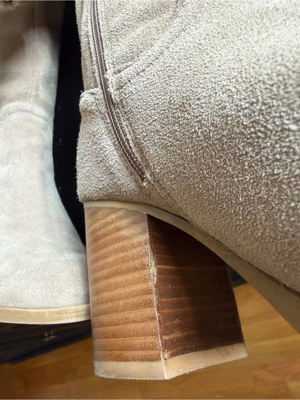 Steve Madden Over-the-Knee Suede Boots in Taupe with Block Heel